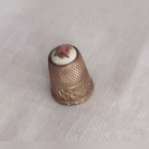 Vintage Thimble, Embroidered